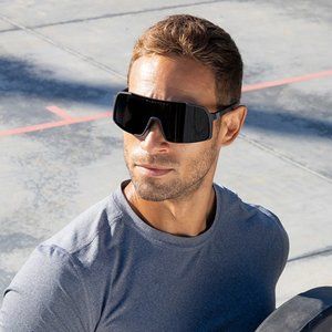 Blenders Wraparound Sunglasses Unisex Dark Bloom Matte Black Smoke New in Case